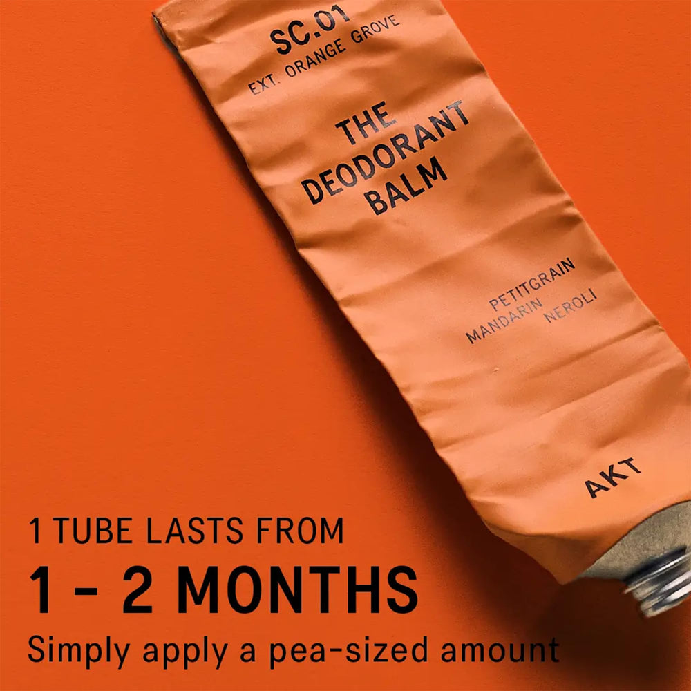 AKT Deodorant Balm scent profile with citrus and neroli evokes sun drenched notes.