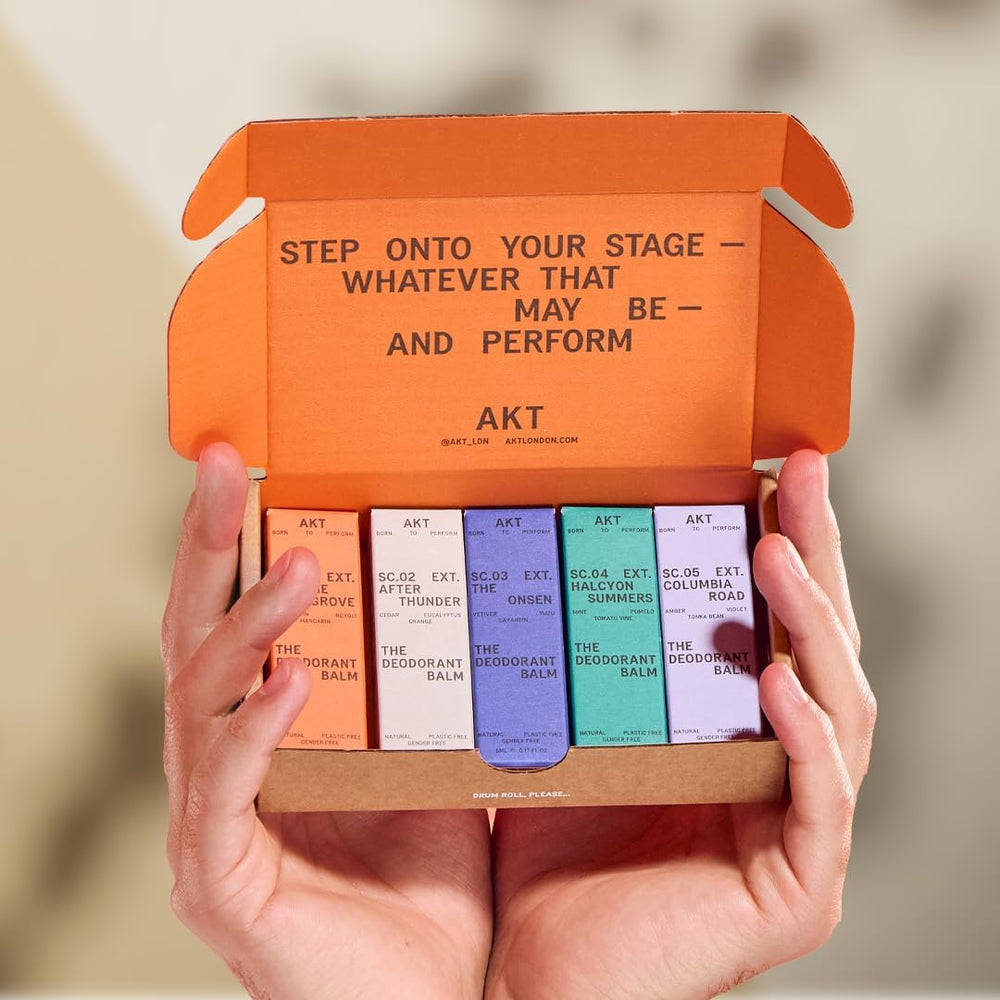 AKT deodorant balm absorbs instantly leaving invisible finish on skin.