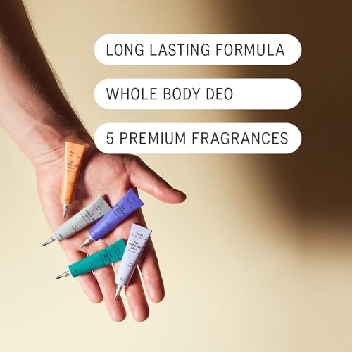 AKT deodorant balm application image shows a pea-sized amount for quick use.