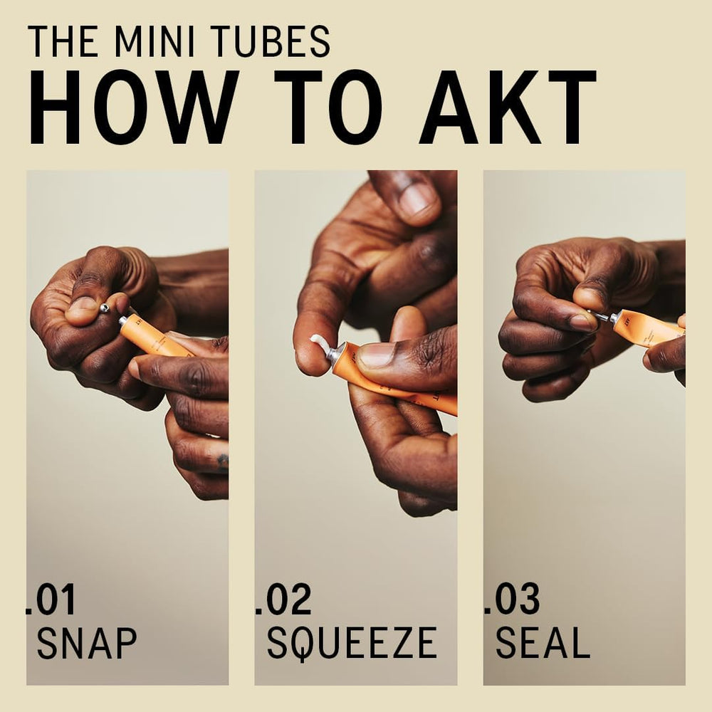 AKT deodorant balms in hand capture creamy texture and smooth application.