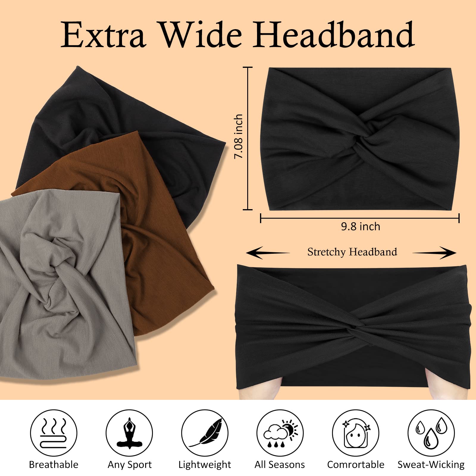 AKTVSHOW headband close-up shows soft, breathable polyester fabric for all-day wear.