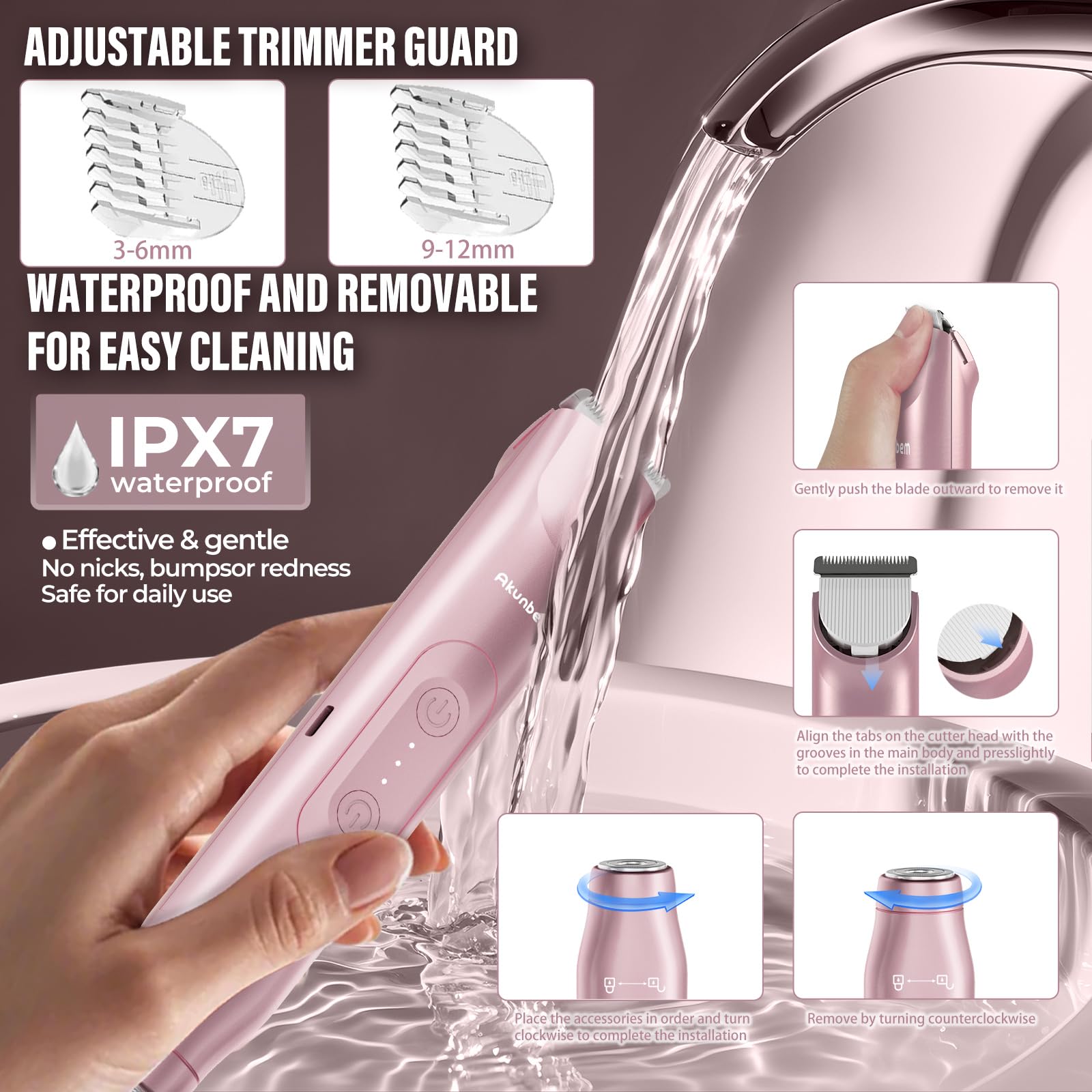 Akunbem compact design fits in small bags for travel-ready grooming.