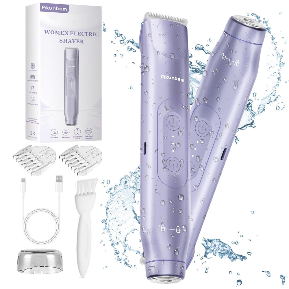 Akunbem bikini-trimmer-dual-head for precise body and facial grooming.