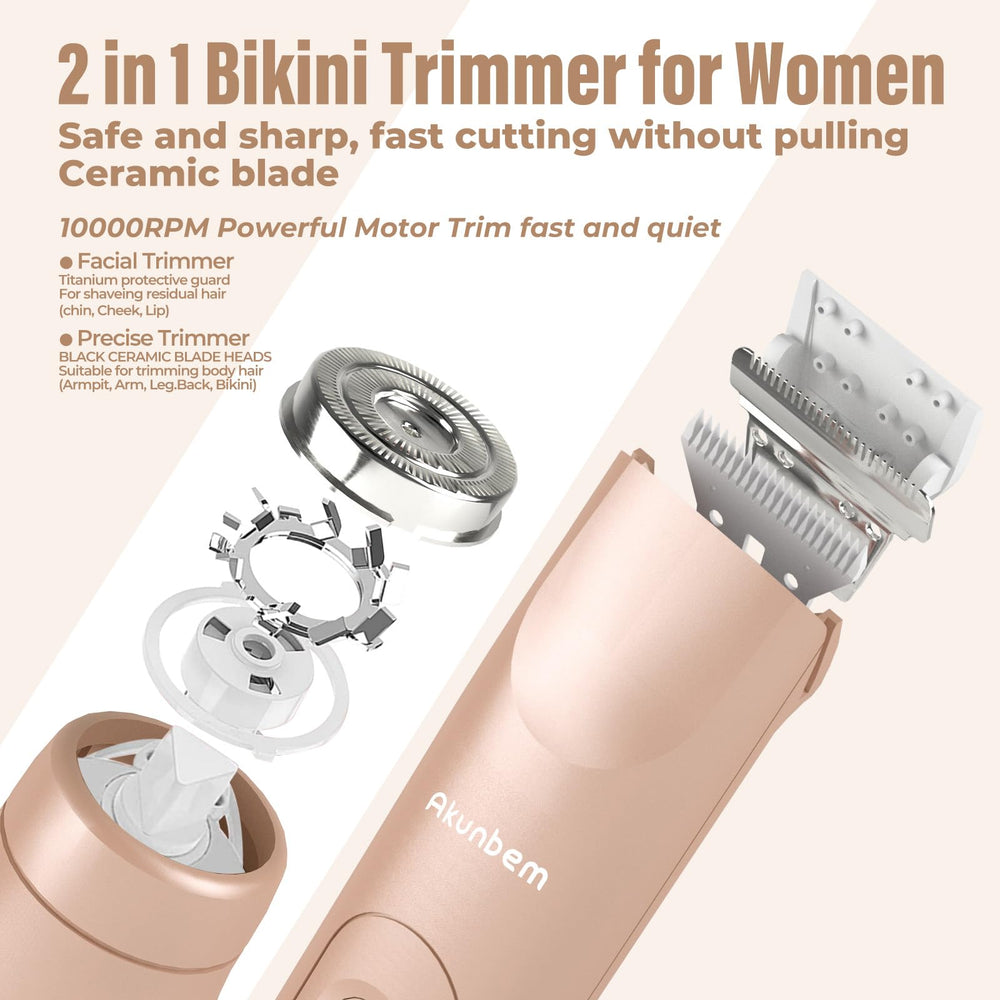 Akunbem ceramic blade hypoallergenic for gentle trimming on sensitive areas.
