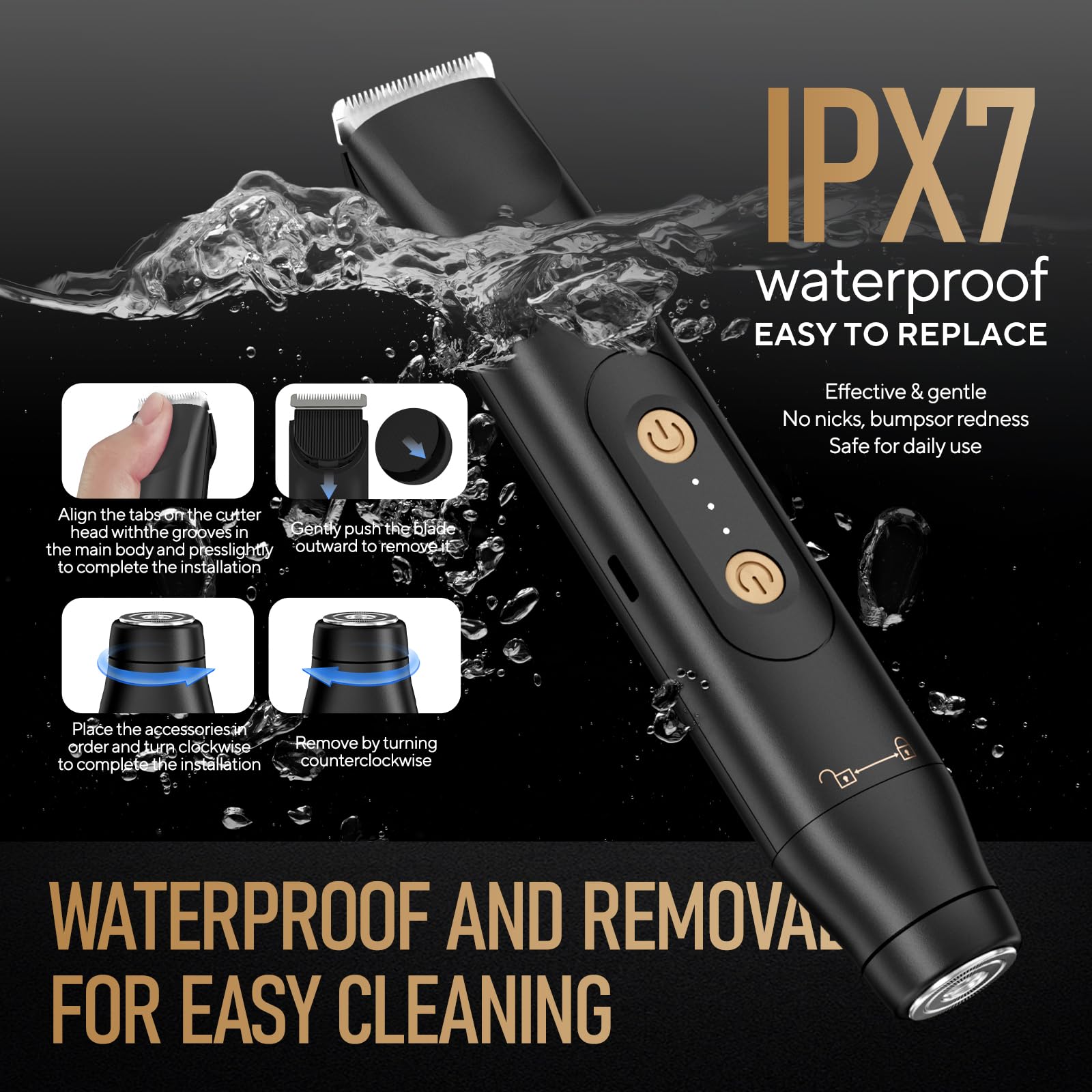 Akunbem ceramic-blade hypoallergenic system helps reduce irritation during grooming.