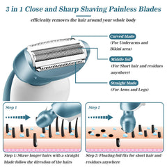 Akunbem electric razor blue detachable head enables easy cleaning and versatile shaving