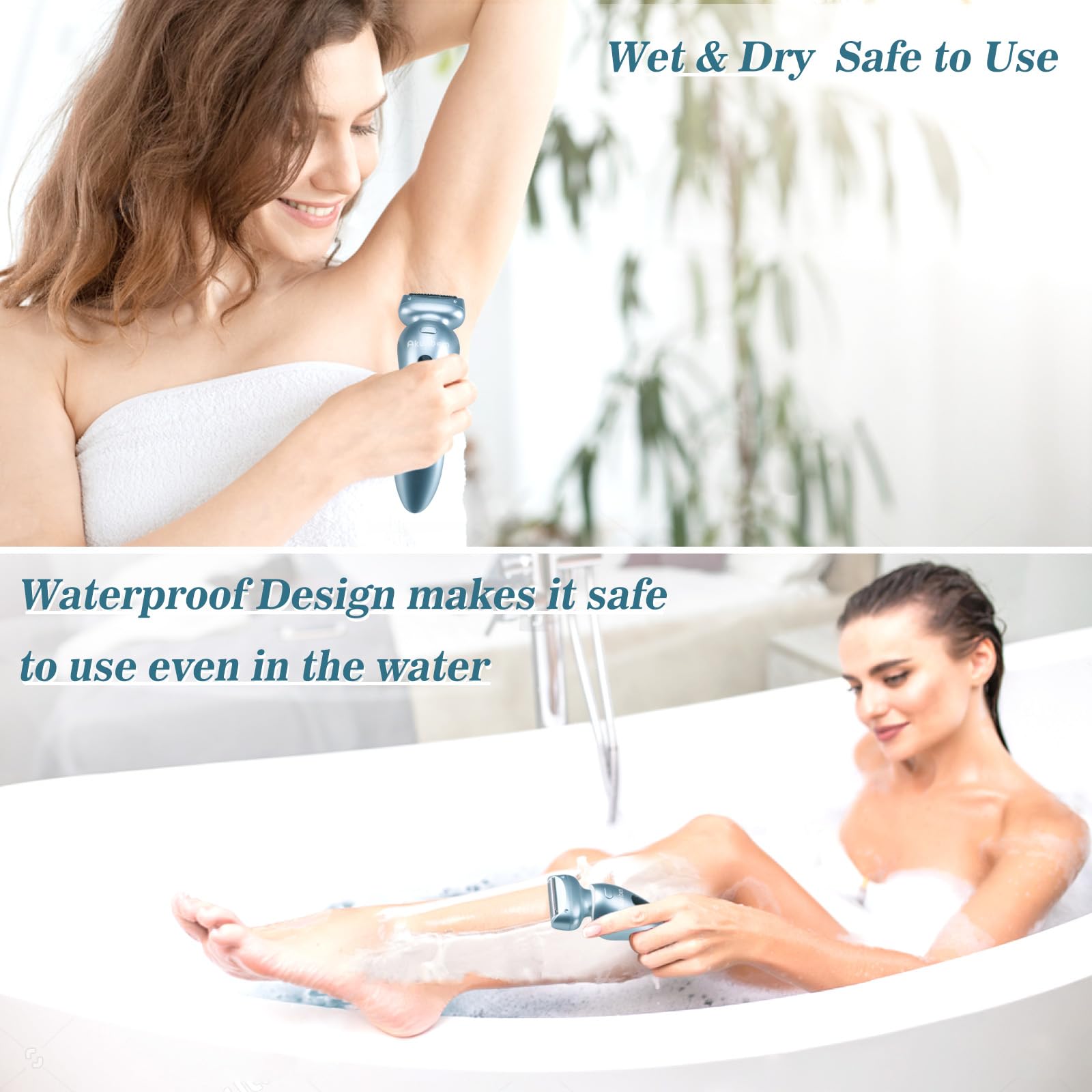 Akunbem electric razor blue LED display helps monitor battery and shaving readiness