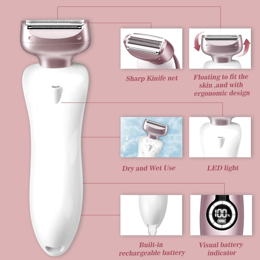 Akunbem pink shaver USB charging quick recharge