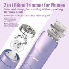 Akunbem women's electric shaver for gentle skin-friendly grooming.