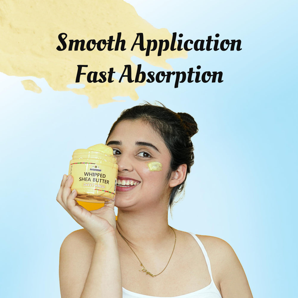 Quick absorption finish of AKWAABA whipped shea butter during massage.