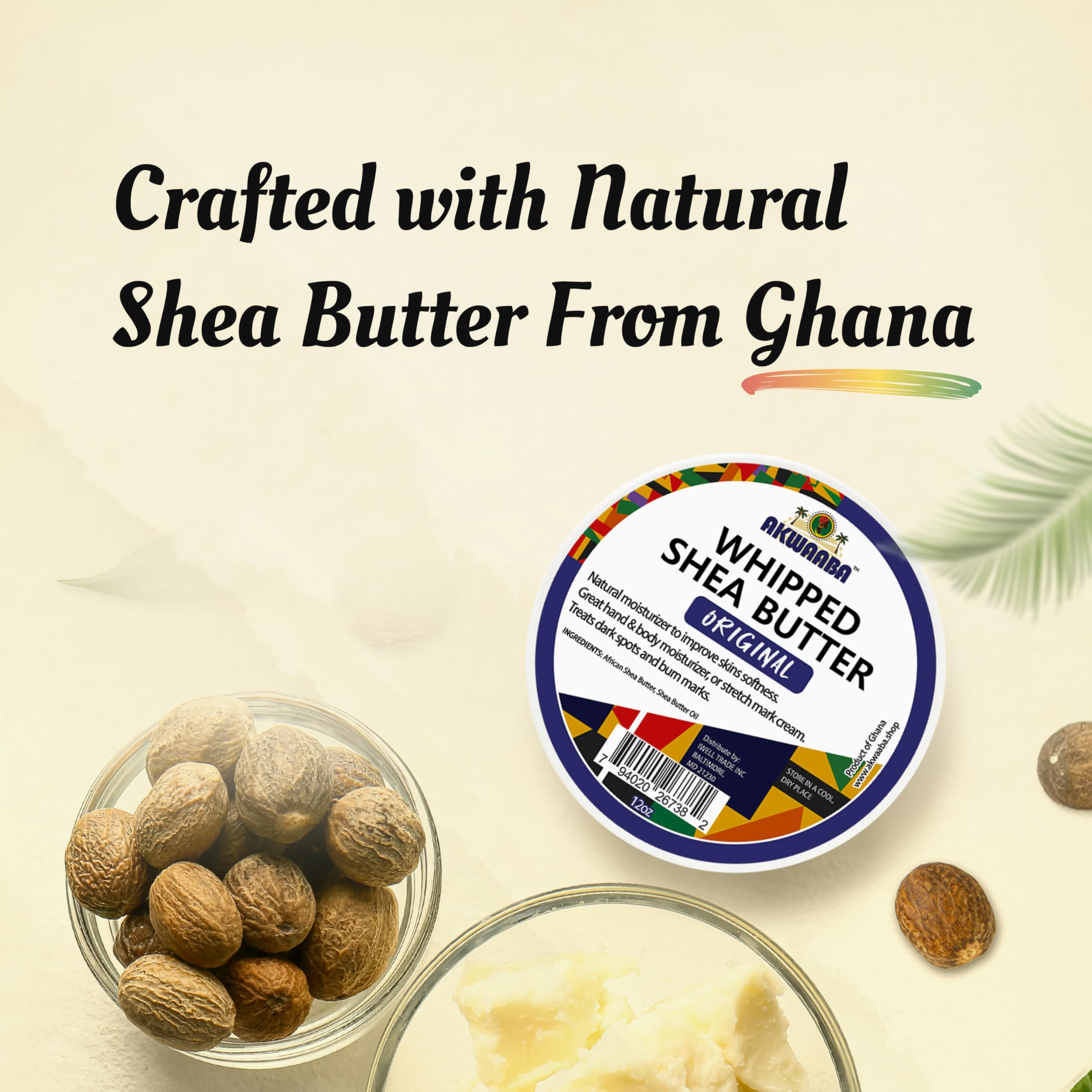 AKWAABA Whipped Shea Butter applied on skin demonstrates fast moisturization.