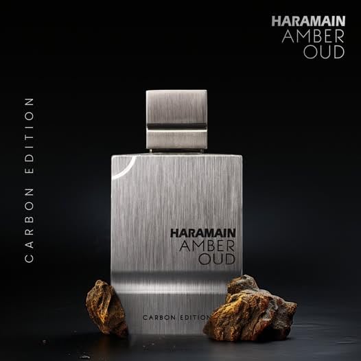 Al Haramain Amber Oud Carbon Edition bottle-closeup, rich amber-woody profile