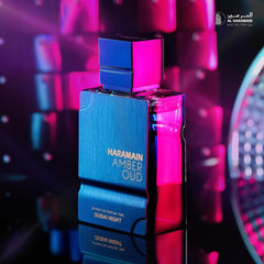 Al Haramain Amber Oud Dubai Night closeup showcases rich oud depth for discerning fragrance lovers.