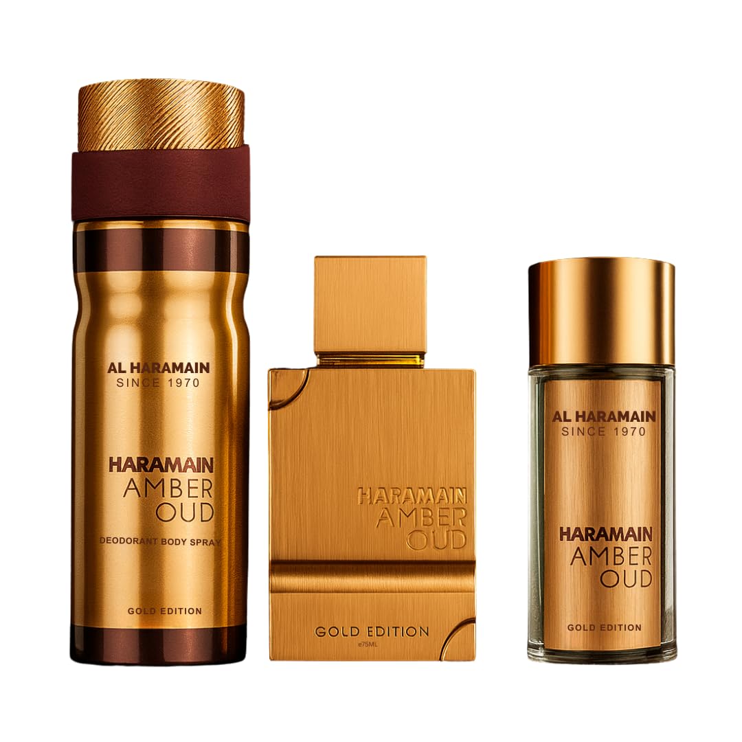 Al Haramain Amber Oud Gold Edition bottle back highlighting premium craftsmanship