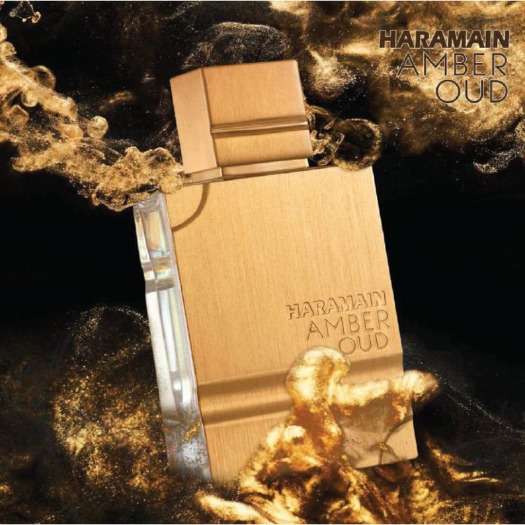 Al Haramain Amber Oud Gold Edition bottle cap close-up showing premium design.