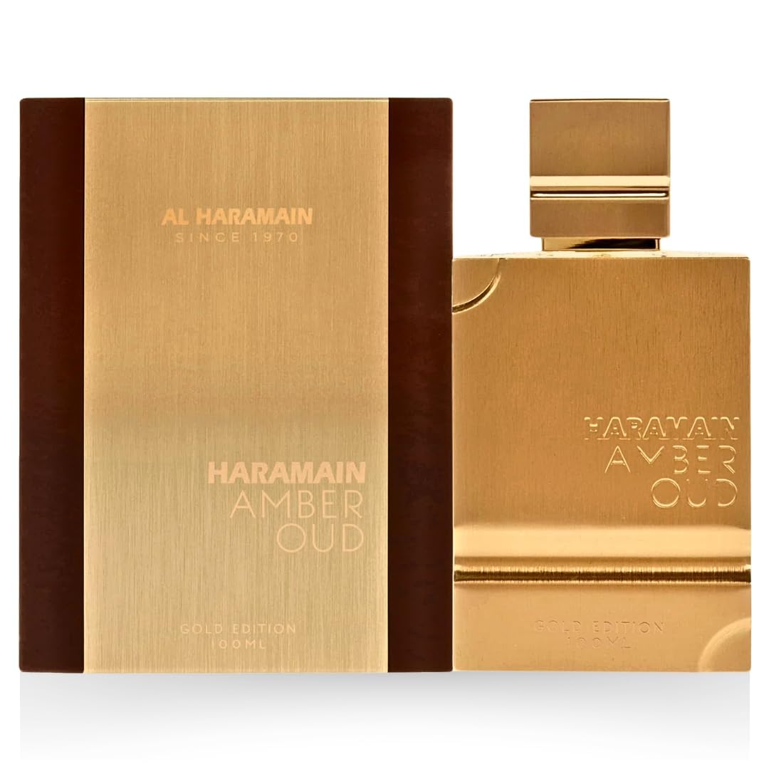 Al Haramain Amber Oud Gold Edition bottle front view for gifting appeal.