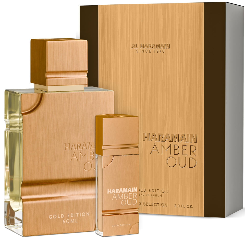 Al Haramain Amber Oud Gold Edition bottle shows premium design for lasting impressions.