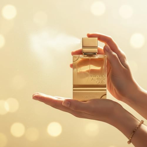 Al Haramain Amber Oud Gold Edition heart notes blend melon and pineapple for fruity sophistication