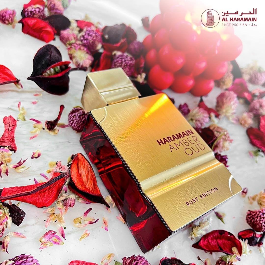 Luxurious packaging of Amber Oud Ruby Edition for gifting or display
