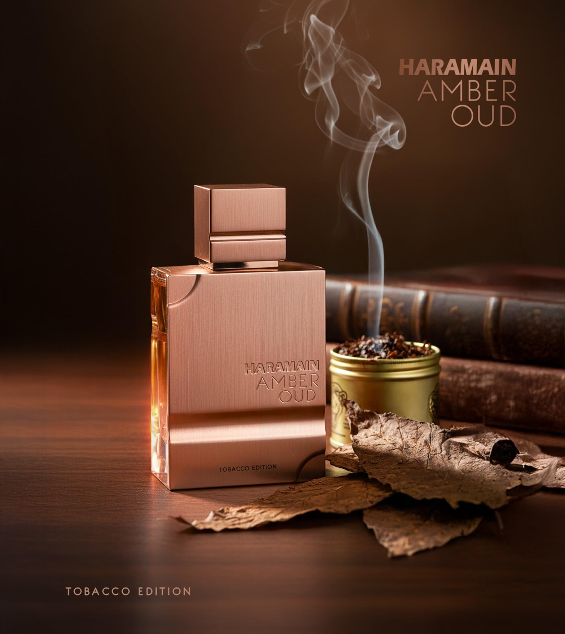 Al Haramain Amber Oud Tobacco Edition spray action conveys easy application and long-lasting wear.