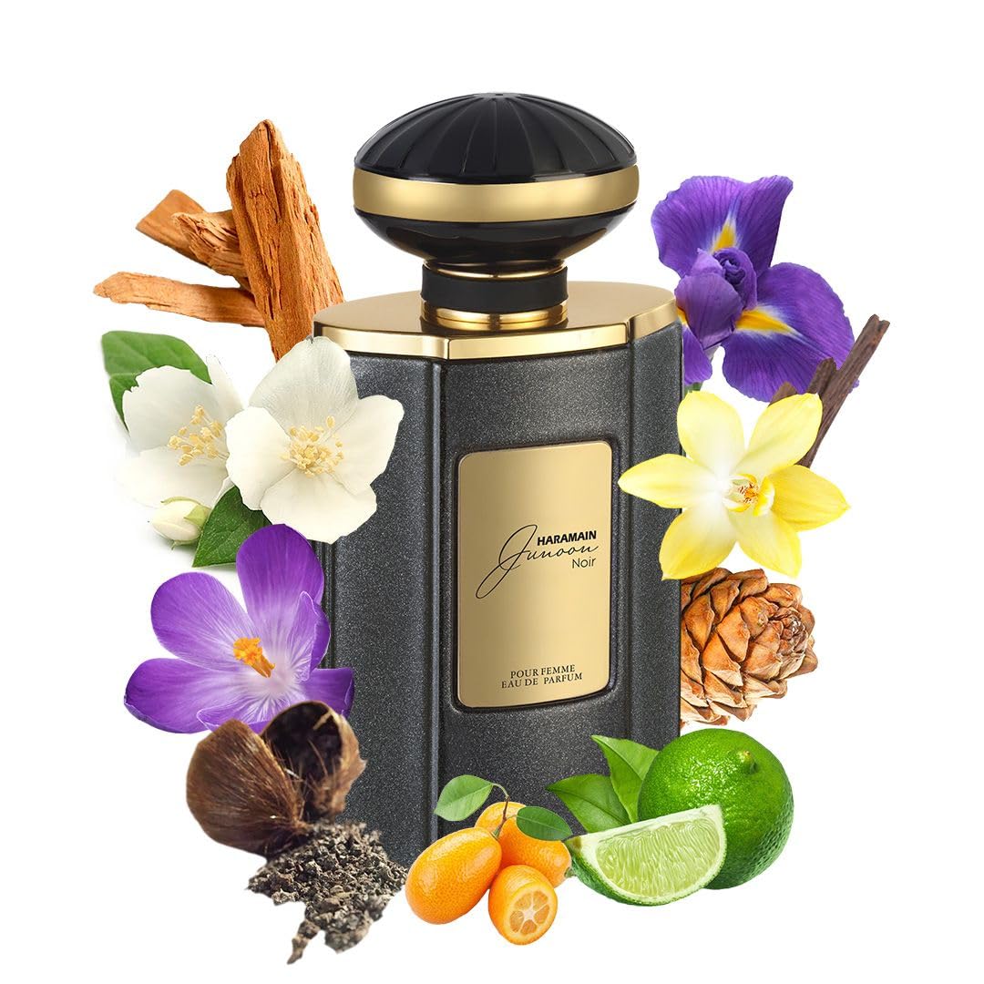 Al Haramain Junoon Noir packaging — premium gift-ready presentation