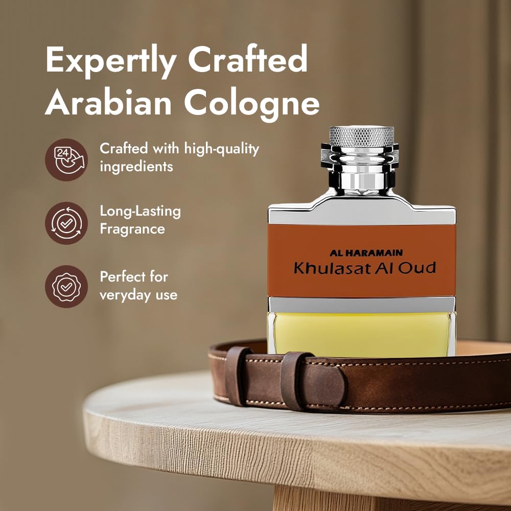 Al Haramain Khulasat Al Oud packaging box communicates premium gifting