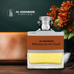 Al Haramain Khulasat Al Oud wooden accent conveys heritage and elegance