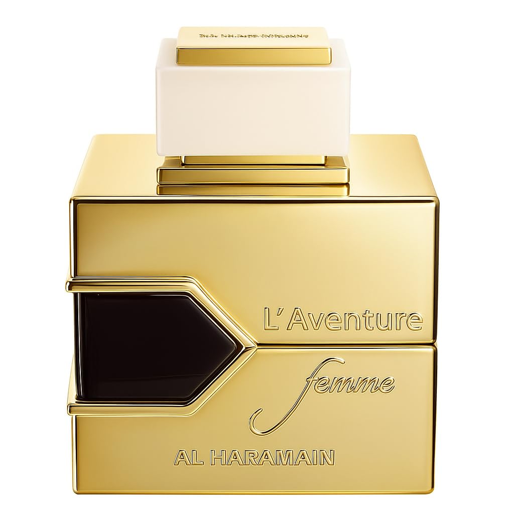 Al Haramain L'aventure Femme White bottle front for everyday elegance and confidence.