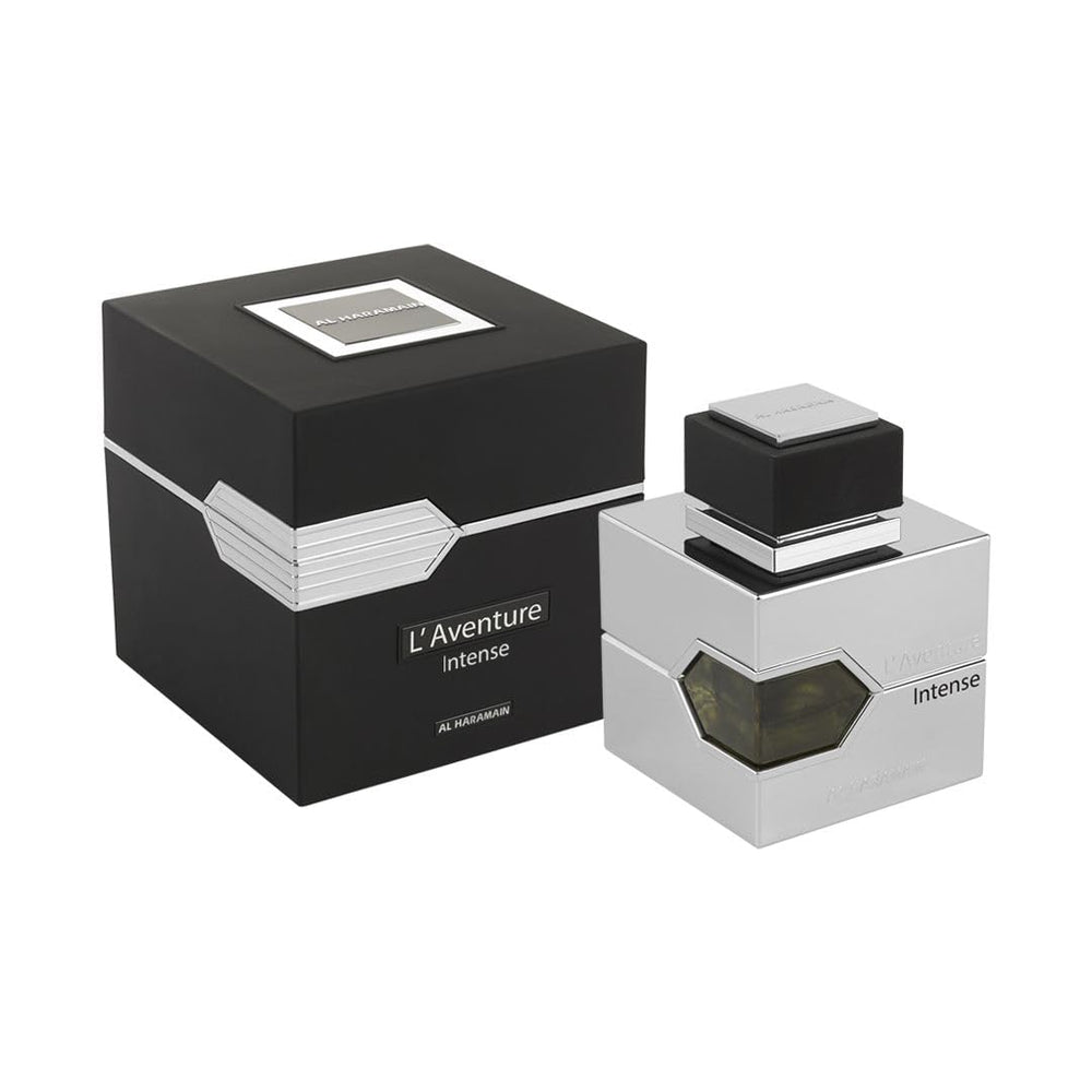 Amber-colored glass of L'Aventure Intense evokes warmth and lasting scent
