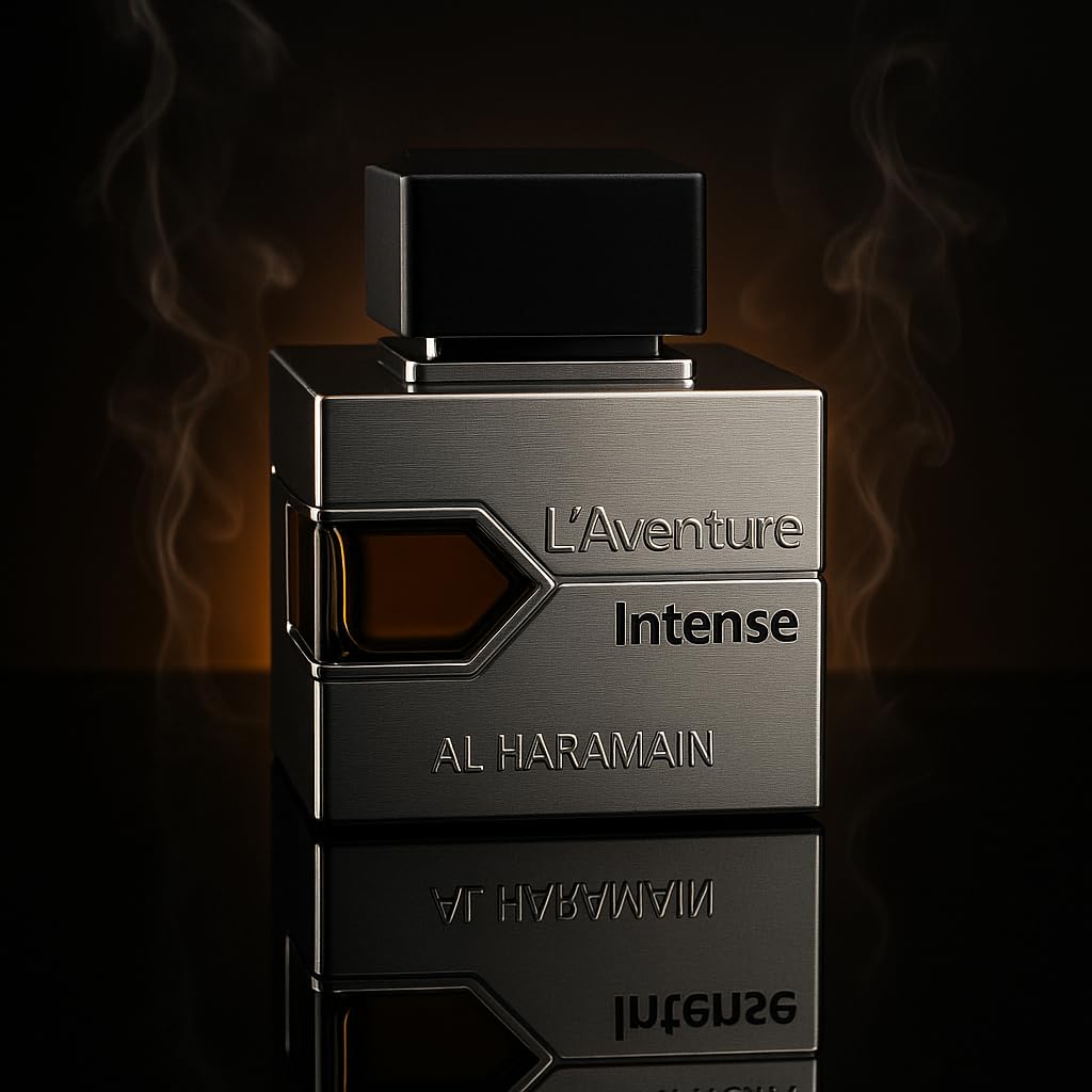 Label close-up showing Bergamot and Amber notes for scent preview