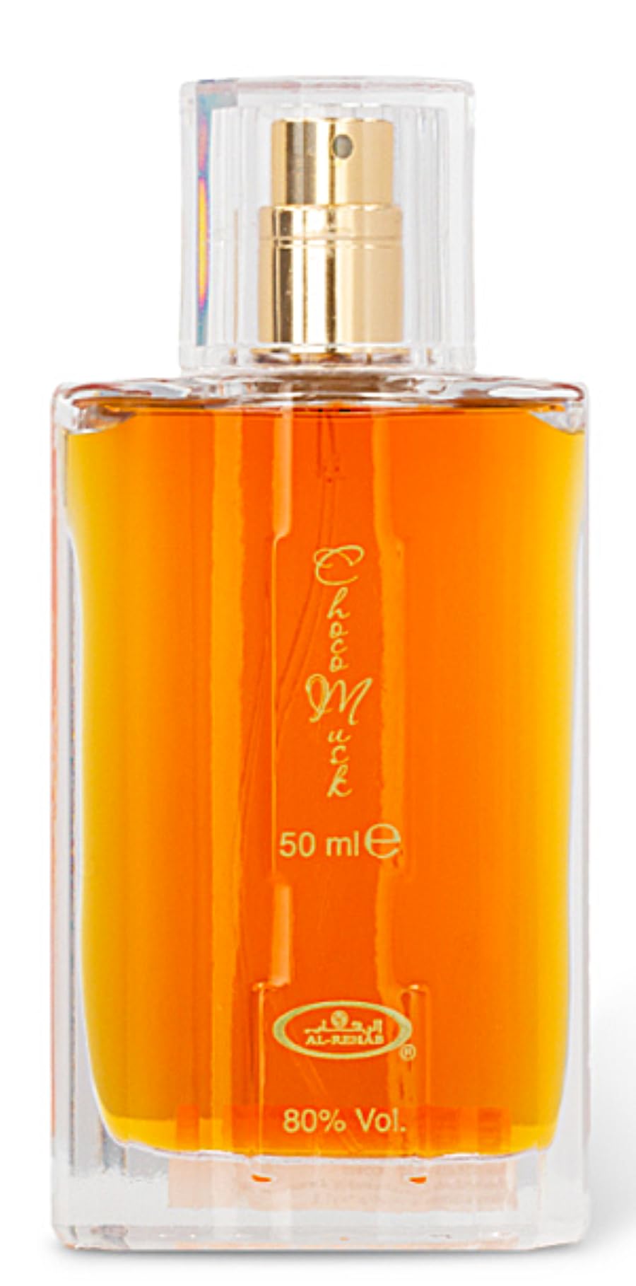 Al-Rehab Choco Musk bottle close-up highlighting gourmand vanilla and chocolate praline notes