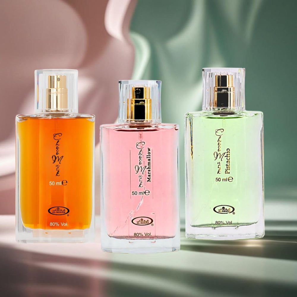 Al-Rehab Choco Musk notes structure image highlights chocolate, vanilla and amber warmth