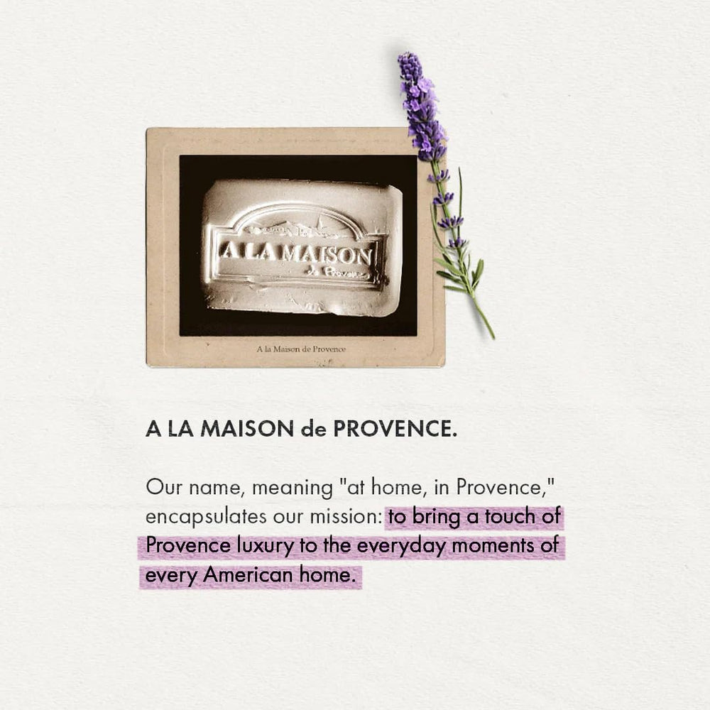 A LA MAISON eco packaging features a BPA-free bottle and recyclable materials.