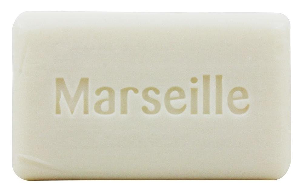 A La Maison unscented bar soap block showing it's free from SLS, parabens