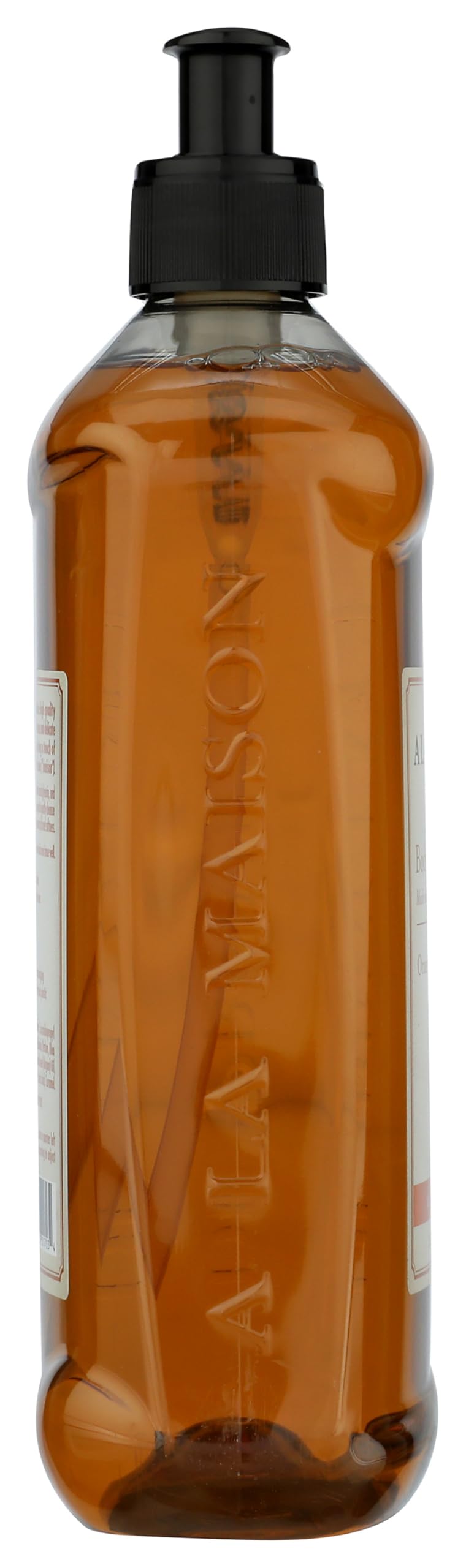 A LA MAISON Orange Bergamot Body Wash bottle-back notes size and usage cues.