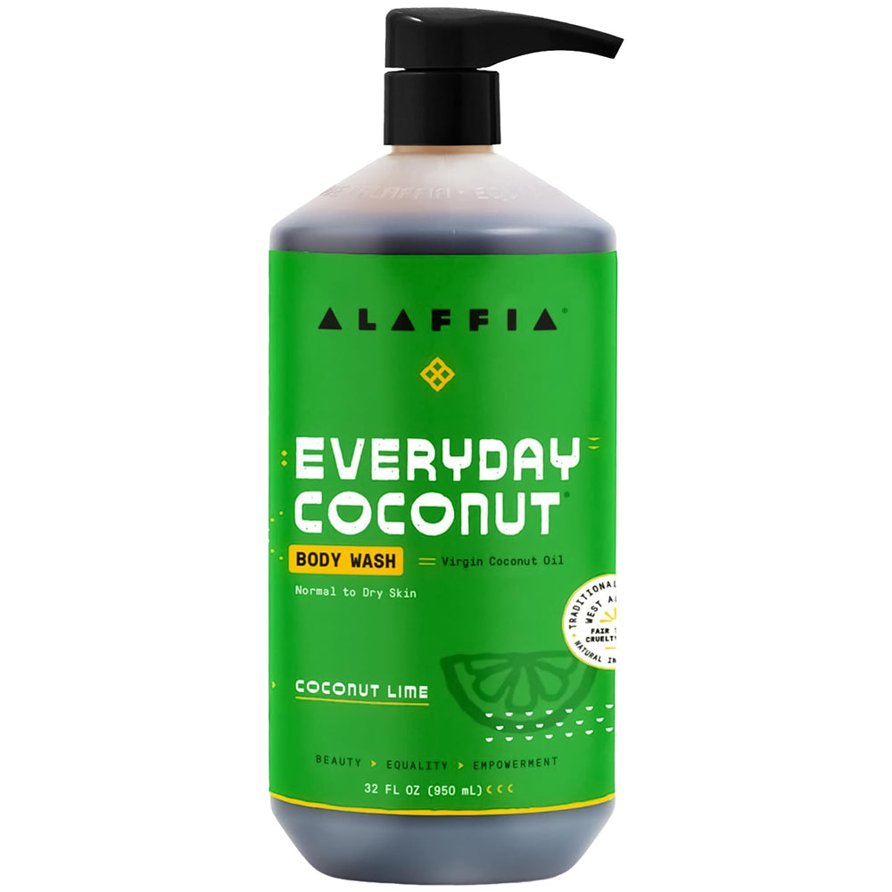 Alaffia EveryDay Coconut Body Wash bottle front showing sulfate-free cleansing