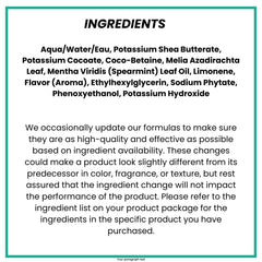 Alaffia Everyday Shea Body Wash label highlights fair-trade shea butter and natural ingredients