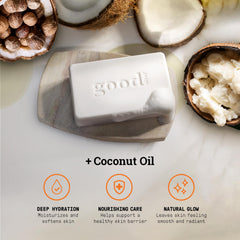 Alaffia Good Soap Lavender travel-size bar ready for on-the-go cleansing.