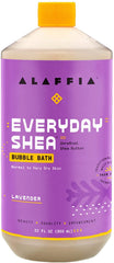 Alaffia Lavender Bubble Bath with pump bottle offers a calming soak to unwind.