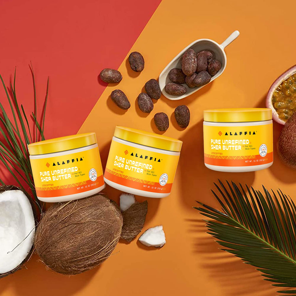 Alaffia packaging emphasizes sustainability with recyclable materials and minimal processing