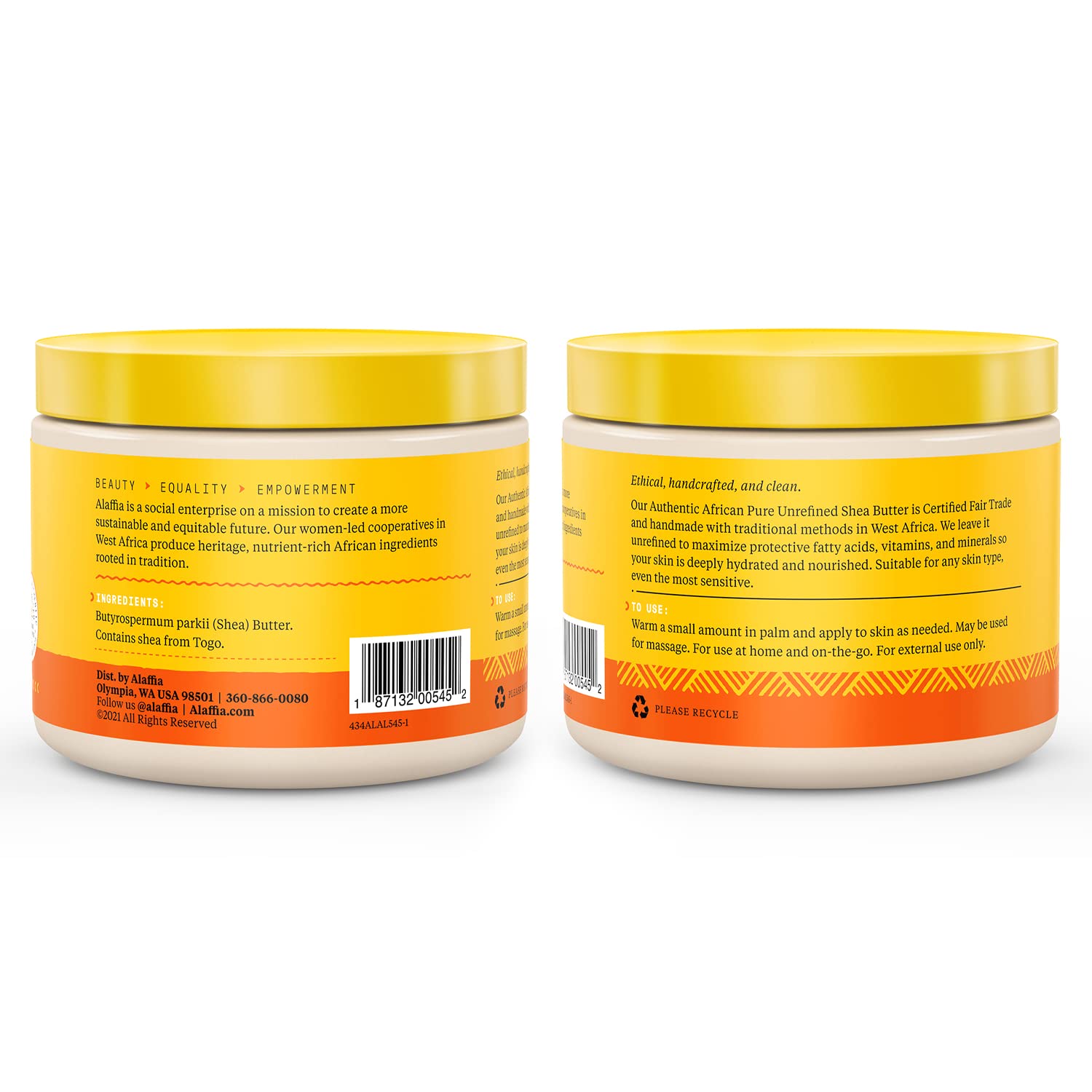 Alaffia Shea Butter Unscented texture scoop reveals rich, nourishing consistency for skin