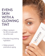 ALASTIN HydraTint Pro Mineral Sunscreen applied to the face shows a sheer, hydrated finish.