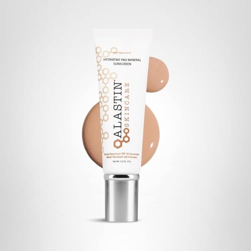 ALASTIN HydraTint Pro Mineral Sunscreen packaging box highlighting a 3.2 oz bottle size.