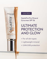 ALASTIN HydraTint Pro Mineral Sunscreen swirled texture demonstrates tinted coverage for a natural look.