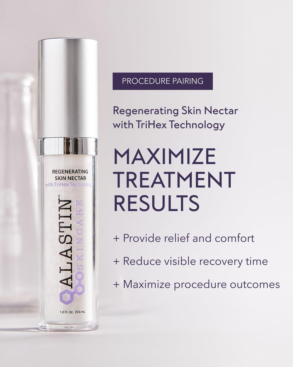 ALASTIN Regenerating Skin Nectar being applied to face for post-procedure soothing