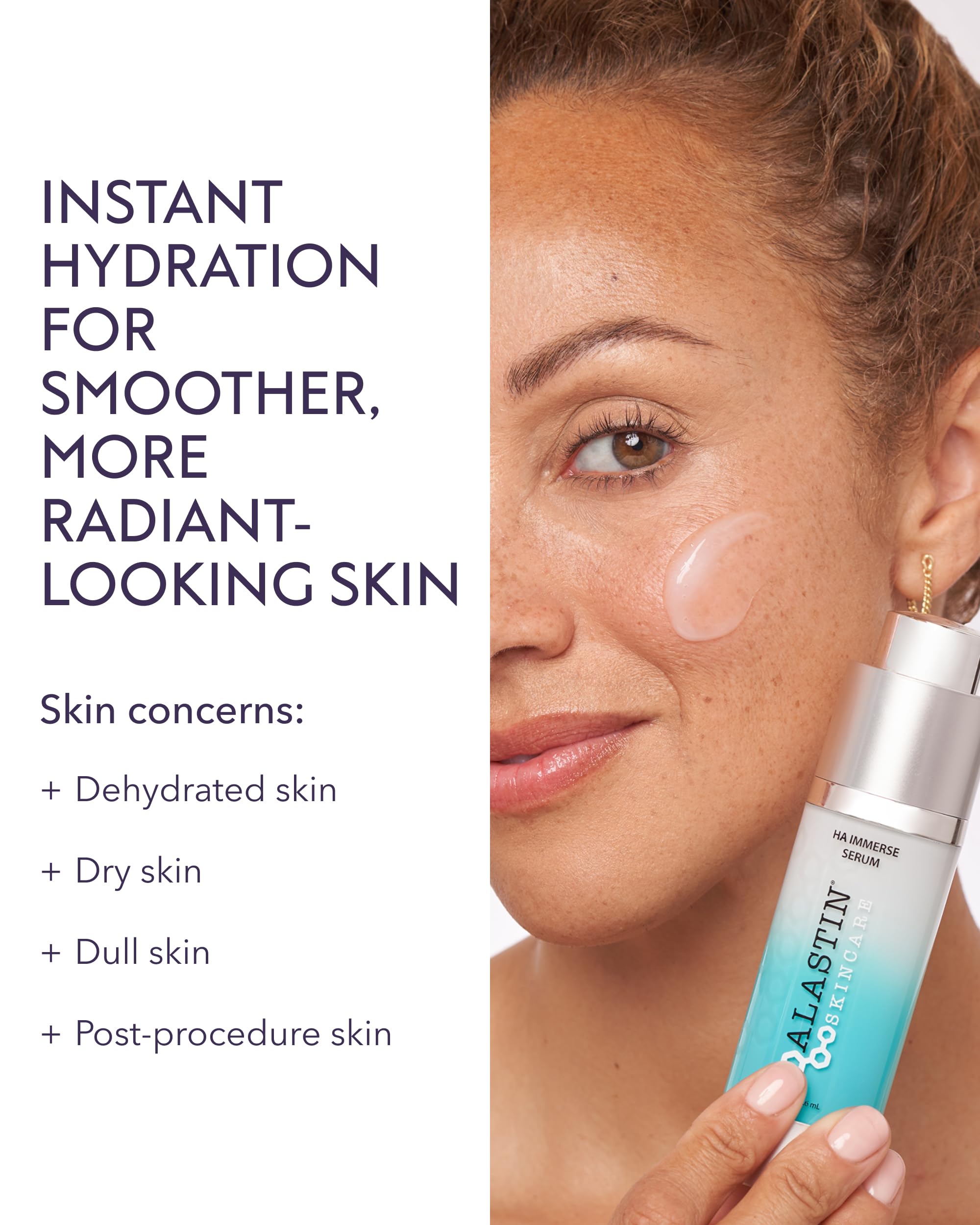 Pump action demonstrates quick absorption of ALASTIN Skincare HA IMMERSE.