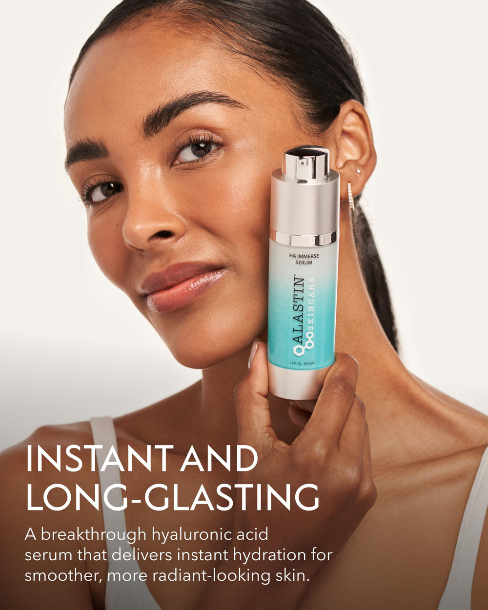 Under makeup prep with ALASTIN HA IMMERSE for a smoother base.
