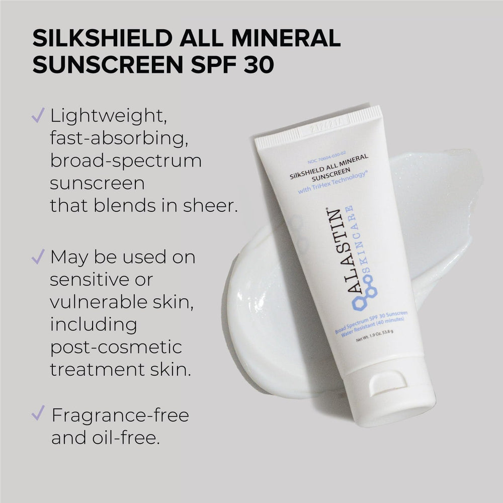 ALASTIN SilkSHIELD sunscreen is fragrance-free and transparent on skin for sensitive skin protection