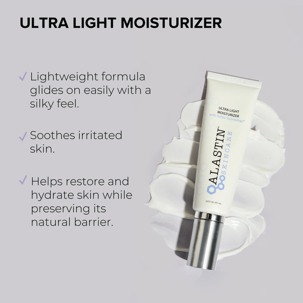 ALASTIN Ultra Light Daily Face Moisturizer jar highlighting ceramide-rich formula for barrier comfort