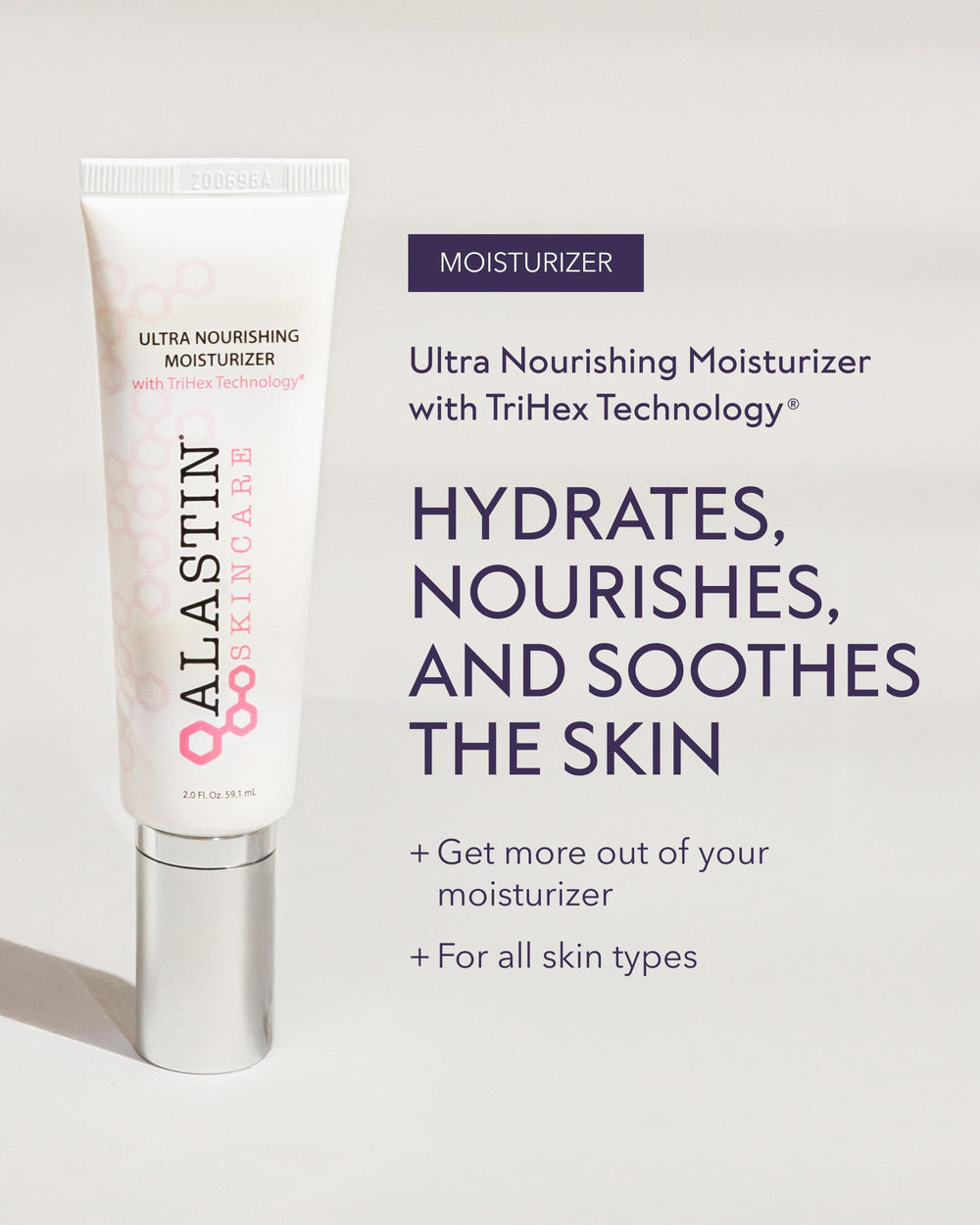 ALASTIN Ultra Nourishing Face Moisturizer ingredients-oat-kernel soothes and cushions dry skin.